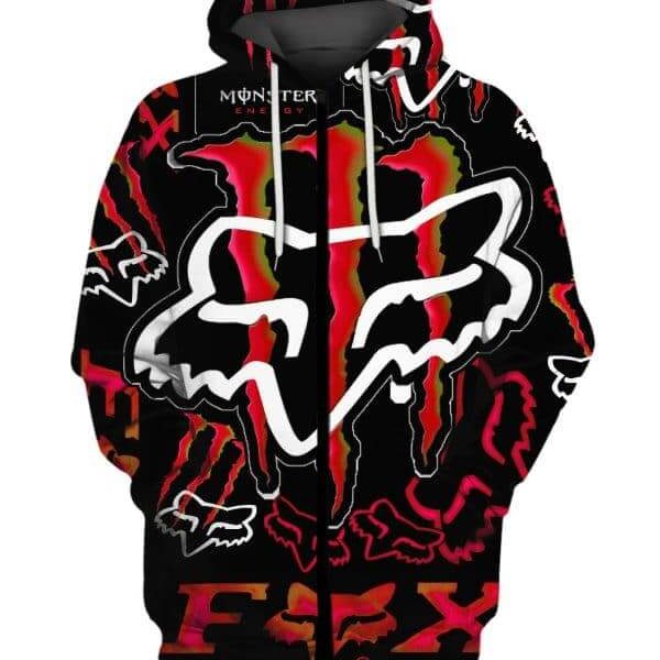 MEN WOMEN FOX 3D ZIPPER HOODIE, FOX ZIPPER HOODIE
