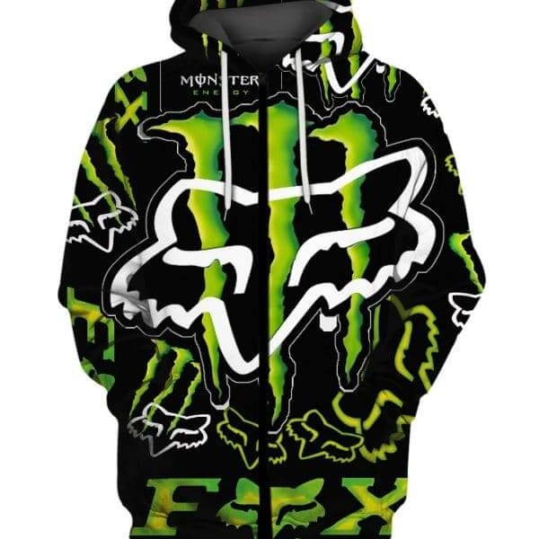 MEN WOMEN FOX 3D ZIPPER HOODIE, FOX ZIPPER HOODIE
