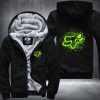 Fox Light Green Fleece Zip Hoodies