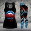 red White And Blue Stars Jeep Girl Legging And Tank Top Set