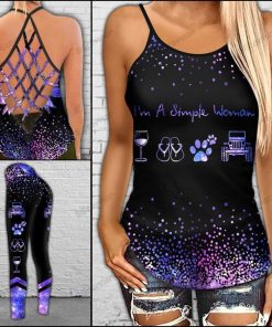 jeep Simple Woman Criss-Cross Tanktop And Legging Set