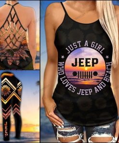 jeep And Beach Criss-Cross Tanktop And Legging Set