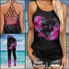 jeep Love Purple Criss-Cross Tanktop And Legging Set