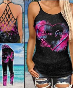 jeep Love Purple Criss-Cross Tanktop And Legging Set