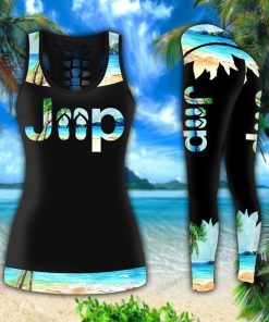 jeep Girl Flip Flops Beach Legging And Tank Top Set