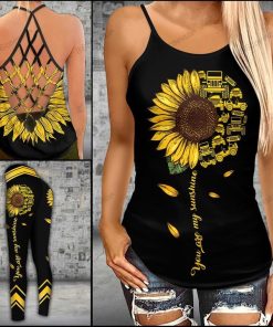 jeep Girl You Are My Sunshine Criss-Cross Tanktop And Legging Set