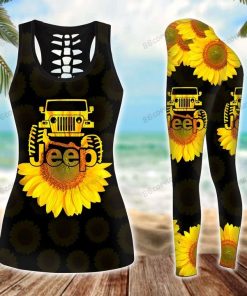 jeep Sunflower Legging And Tank Top Set