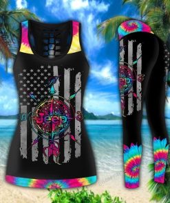 jeep Tye Dye Compass Legging And Tank Top Set