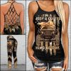jeep And Coffee Criss-Cross Tanktop And Legging Set