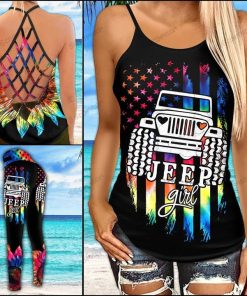 jeep Girl Tye Dye Criss-Cross Tanktop And Legging Set