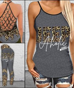 jeepaholic Leopard Criss-Cross Tanktop And Legging Set