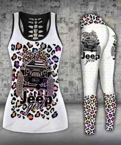 jeep Girl Leopard Pattern Legging And Tank Top Set