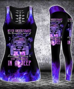 JEEP AND LOUD MUSIC PURPLE LEGGING AND TANKTOP SET