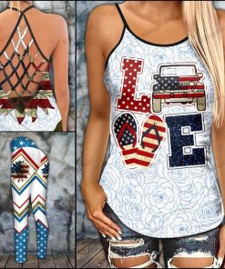 jeep Love Criss-Cross Tanktop And Legging Set