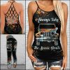 jeep Always Take The Scenic Route Criss-Cross Tanktop And Legging Set