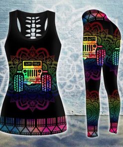 jeep Mandala Rainbow Legging And Tank Top Set