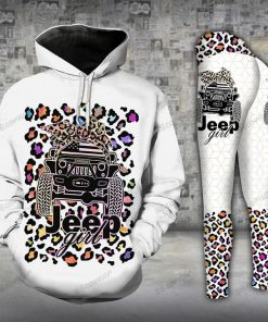 jeep Girl Leopard Pattern Legging And Hoodie Set