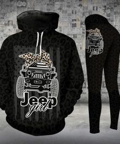 JEEP BLACK LEOPARD LEGGING AND HOODIE SET