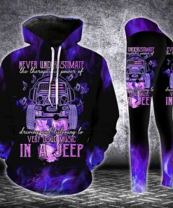 JEEP AND LOUD MUSIC PURPLE LEGGING AND HOODIE SET