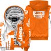 Premium Personalized Custom Name Jeep Fleece Hoodie – Orange
