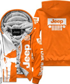 Premium Personalized Custom Name Jeep Fleece Hoodie – Orange