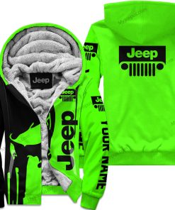 Premium Personalized Custom Name Jeep Fleece Hoodie – Green V1