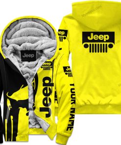 Premium Personalized Custom Name Jeep Fleece Hoodie – Yellow V1
