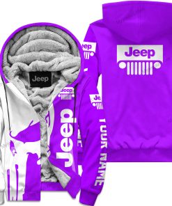 Premium Personalized Custom Name Jeep Fleece  Hoodie– Purple