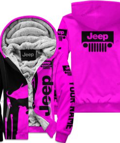 Premium Personalized Custom Name Jeep Fleece Hoodie – Pink V1