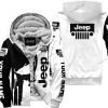 Premium Personalized Custom Name Jeep Fleece Hoodie – White V1