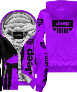 Premium Personalized Custom Name Jeep Fleece Hoodie – Purple V1
