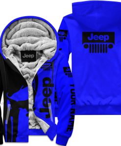 Premium Personalized Custom Name Jeep Fleece Hoodie – Blue V1
