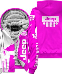 Premium Personalized Custom Name Jeep Fleece Hoodie – Pink