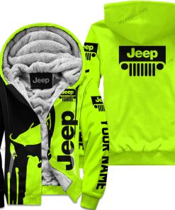 Premium Personalized Custom Name Jeep Fleece Hoodie – Neon V1