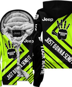 The Wave Jeep - Just Gonna Send It - Custom Name Fleece Zip Hoodie - Neon V1