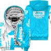 Premium Personalized Custom Name Jeep Fleece Hoodie – Sky Blue