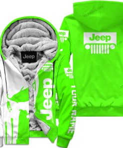 Premium Personalized Custom Name Jeep Fleece Hoodie – Green