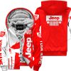 Premium Personalized Custom Name Jeep Fleece Hoodie – Red