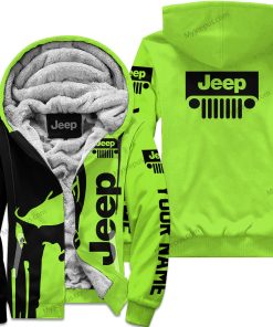 Premium Personalized Custom Name Jeep Fleece Hoodie – Green 1 V1