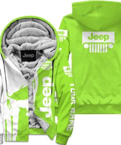 Premium Personalized Custom Name Jeep Fleece Hoodie – Green 1