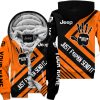 The Wave Jeep - Just Fkcn Send It - Custom Name Fleece Zip Hoodie - Orange V1