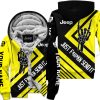 The Wave Jeep - Just Fkcn Send It - Custom Name Fleece Zip Hoodie- Yellow V2