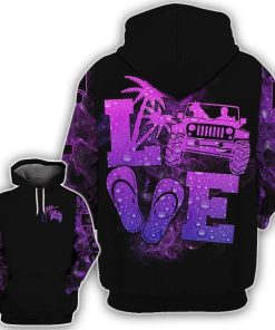 Amazing Love Jeep Flip Flop Purple Black Hoodie - Legging 3d