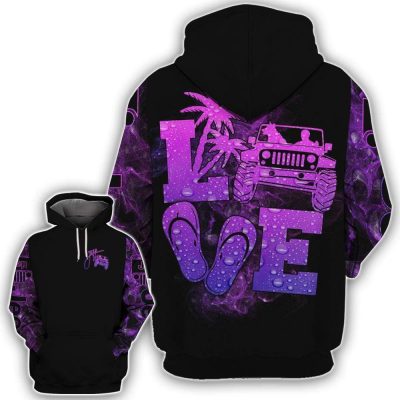 Amazing Love Jeep Flip Flop Purple Black Hoodie - Legging 3d