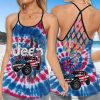 America Jeep Tie Dye Flag Cross Tank Top – Legging 3d