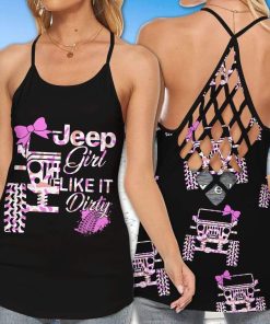 Jeep Girl Like It Dirty Cross Tank Top – Legging 3d