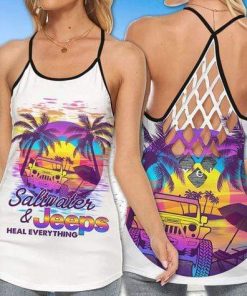 Saltwater And Jeeps Cross Tank Top – Legging 3d