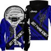 The Wave Jeep - Just Fkcn Send It - Custom Name Fleece Zip Hoodie - Navy V2
