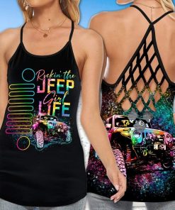 Rocking The Jeep Girl Life Cross Tank Top – Legging 3d