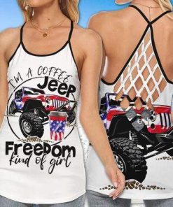 Coffee Jeep Freedom Cross Tank Top – Legging 3d